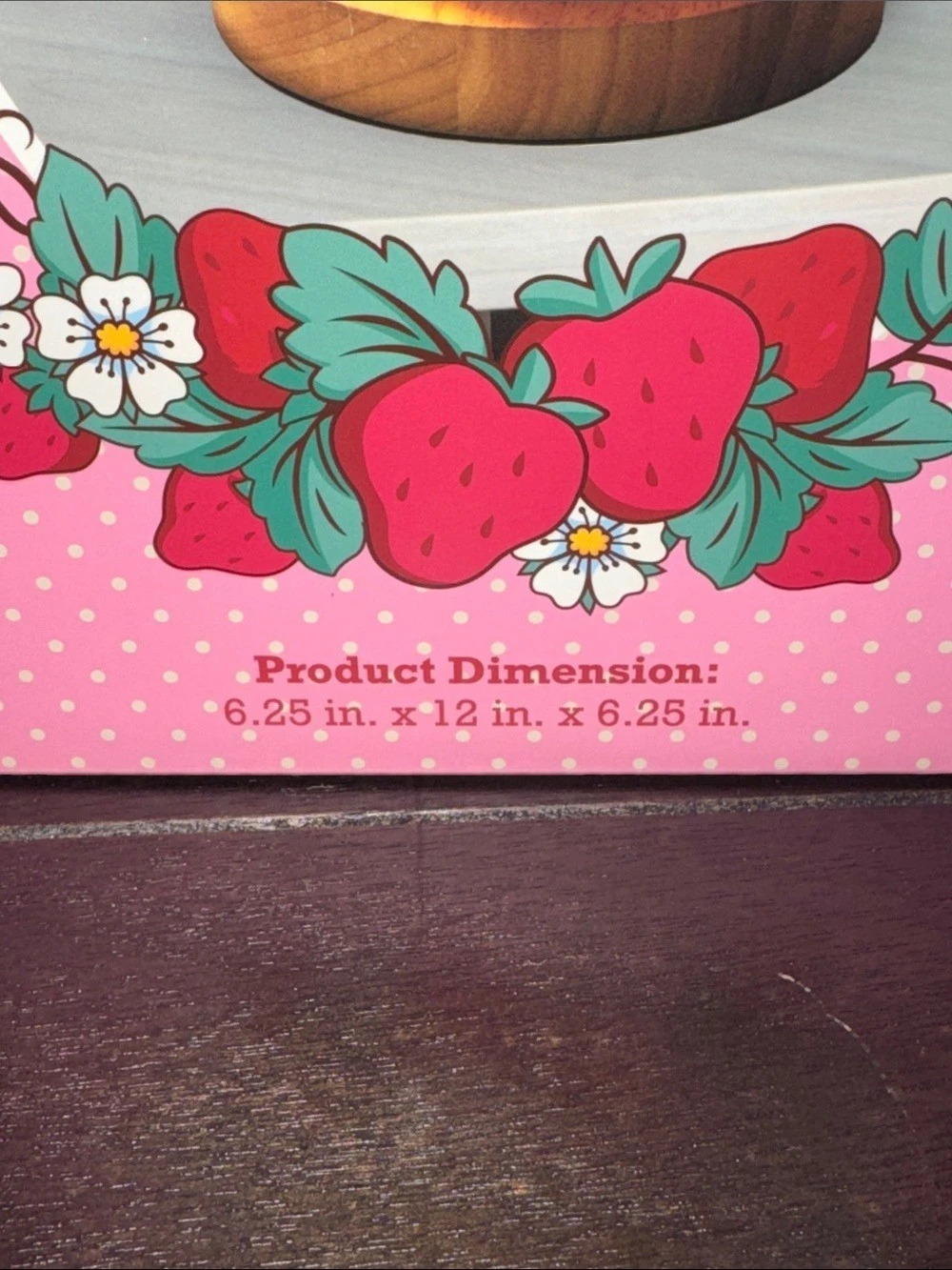 Strawberry Shortcake Strawberry Candle Warmer Lamp Glass Shade Wood Base - Picture 6 of 7